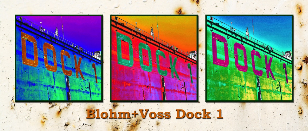 Motiv Blohm+Voss Dock 1, auf Rosttextur