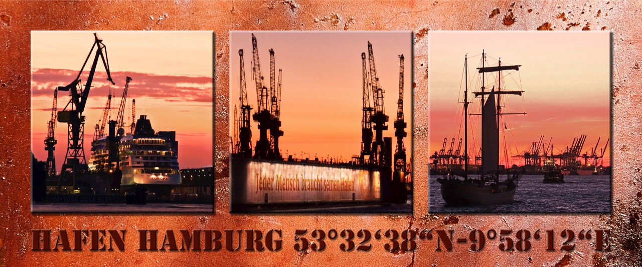 Hamburg Bilder Fotos Motive Collagen Hafen Blohm Voss