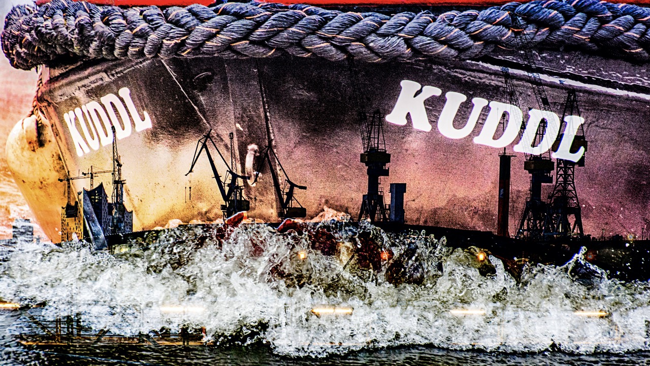 Hamburg Bilder Fotos Motive Collagen Hafen Schiffsbug Schlepper
