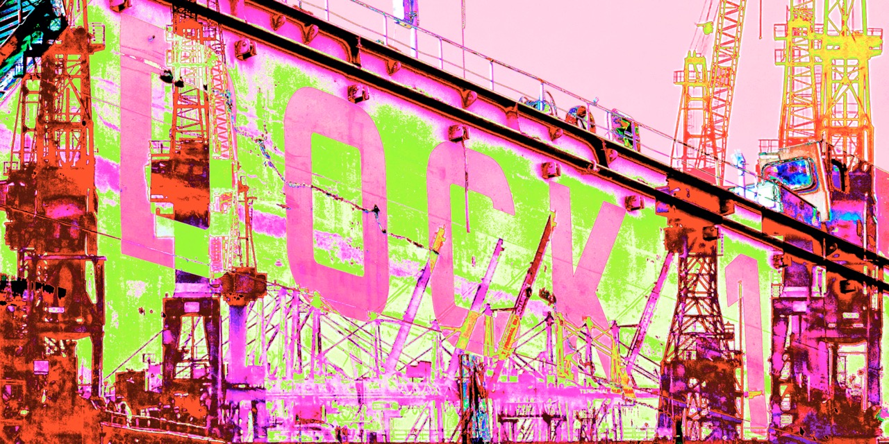 Motiv Dock 1 in Grün mit Kransilhouette