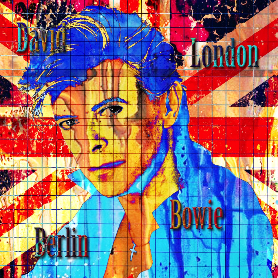 Motiv David Bowie auf Union Jack