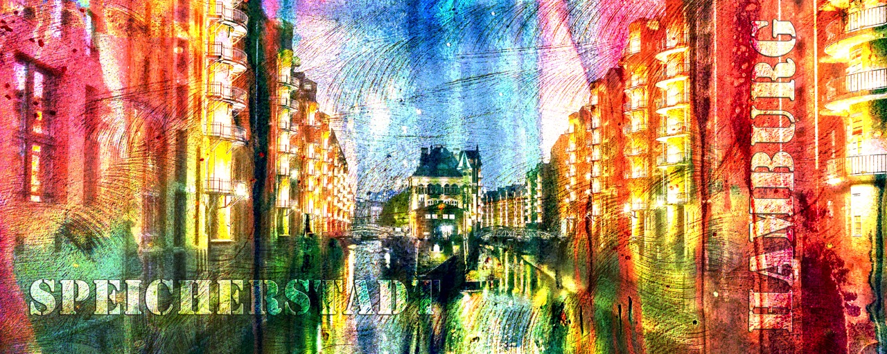 Hamburg Bilder Fotos Motive Collagen Panorama Speicherstadt Fleetschloß