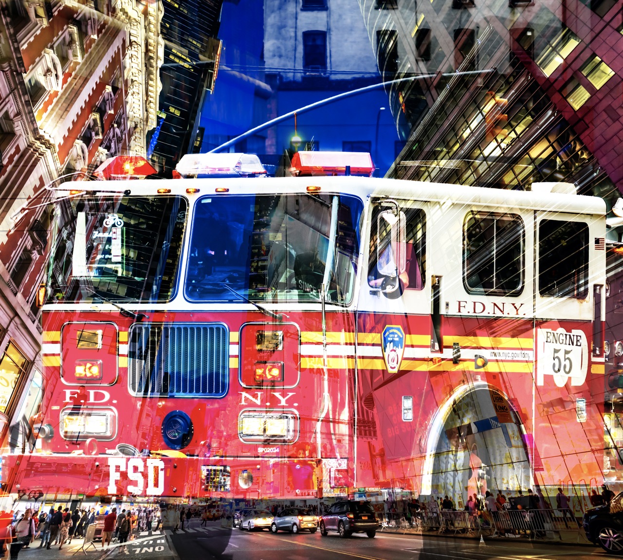 Motiv Fire Engine mit Time Square