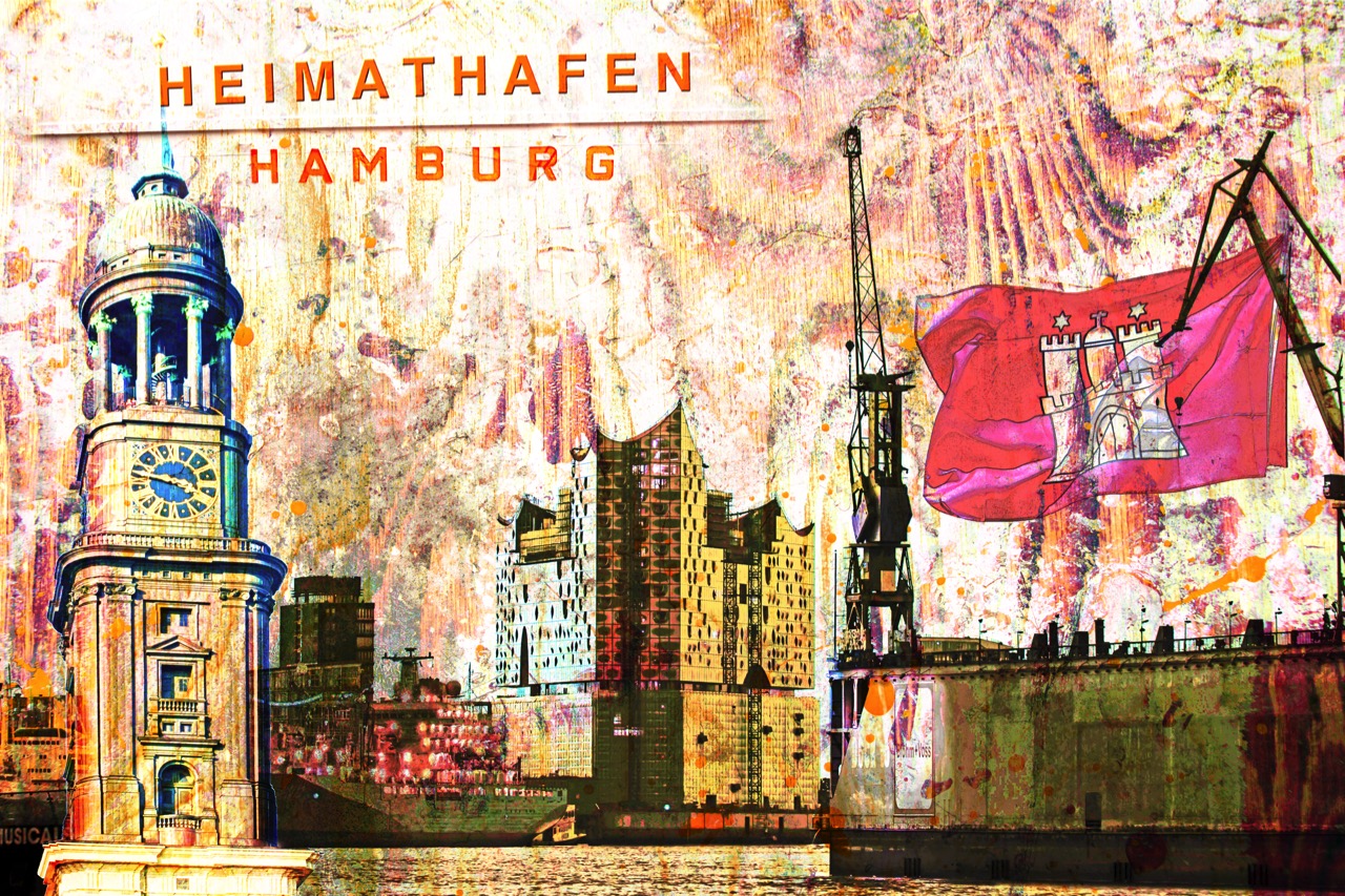 Motiv Hamburg Collage 1 - mit Elbphilharmonie