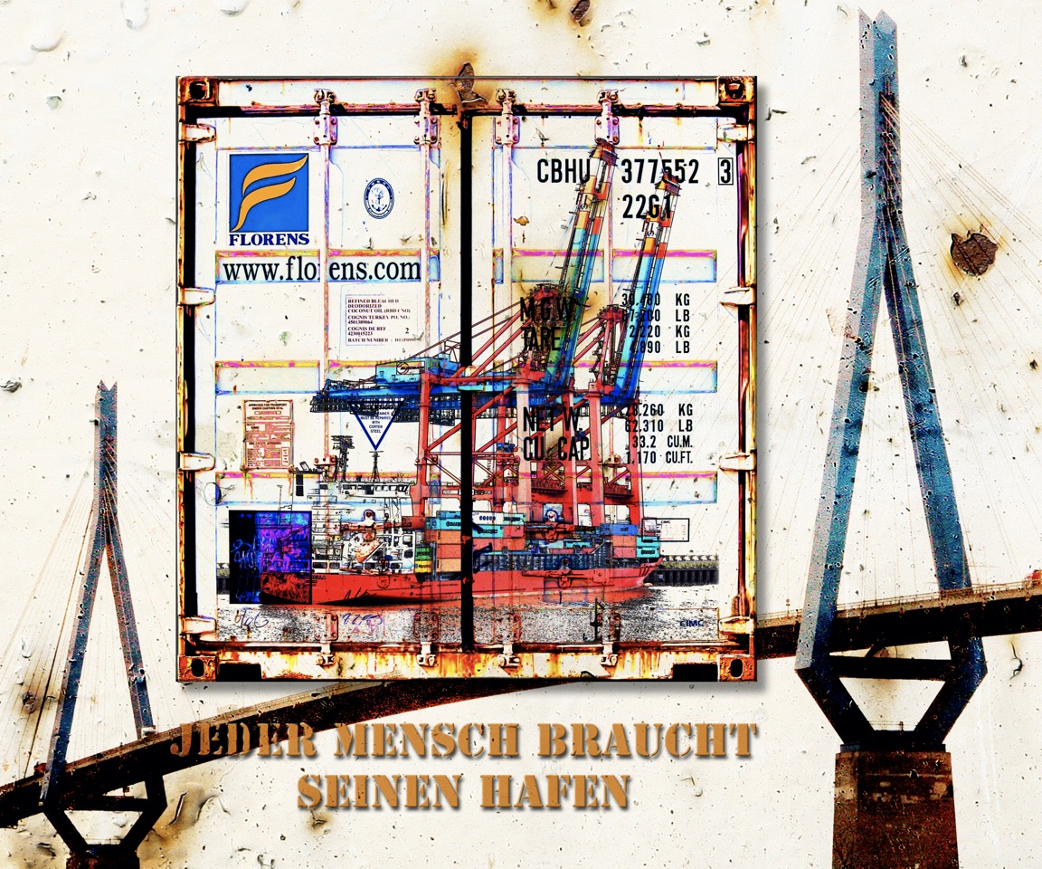 Hamburg Bilder Fotos Motive Collagen Hafen Container Köhlbrandbrücke