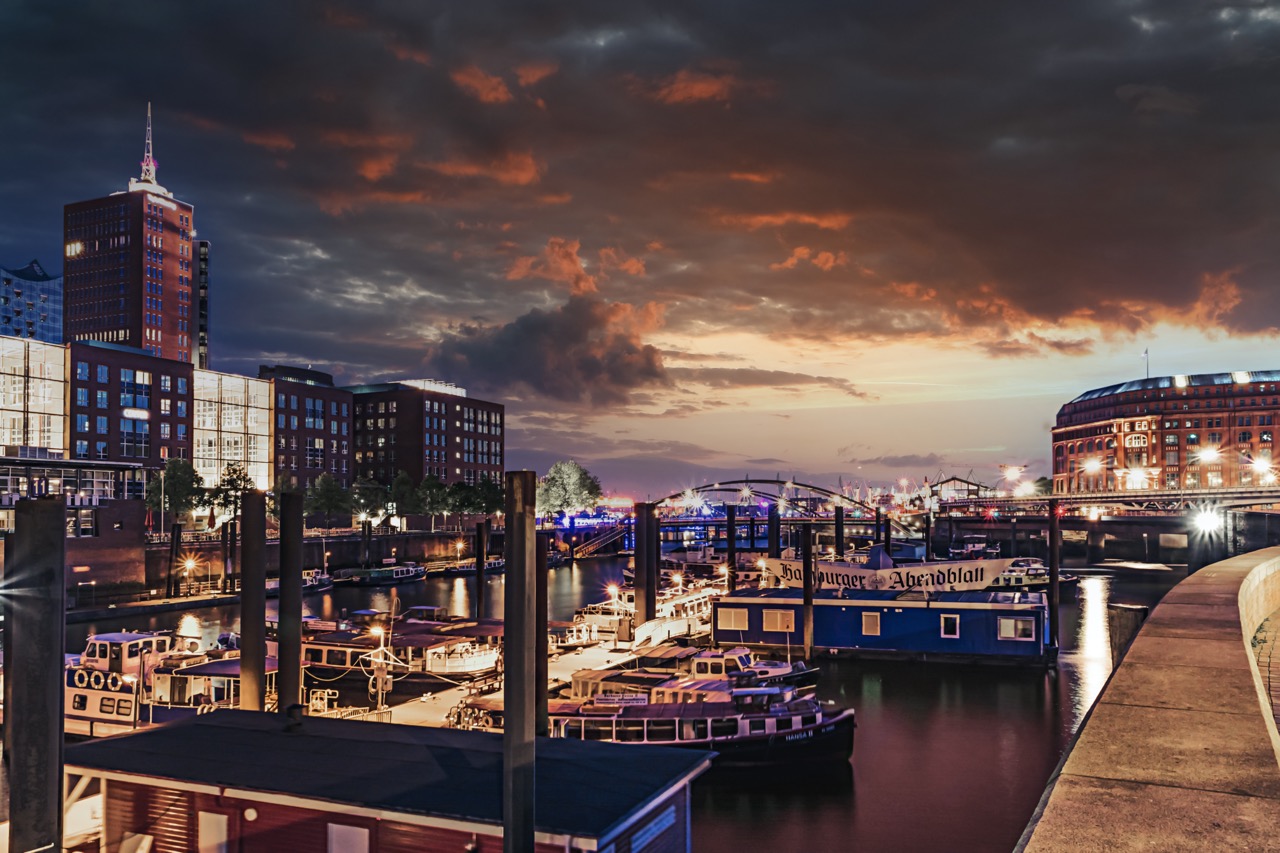Hamburg Hafen Motive Bild Bilder Foto Fotos Kehrwieder Blaue Stunde