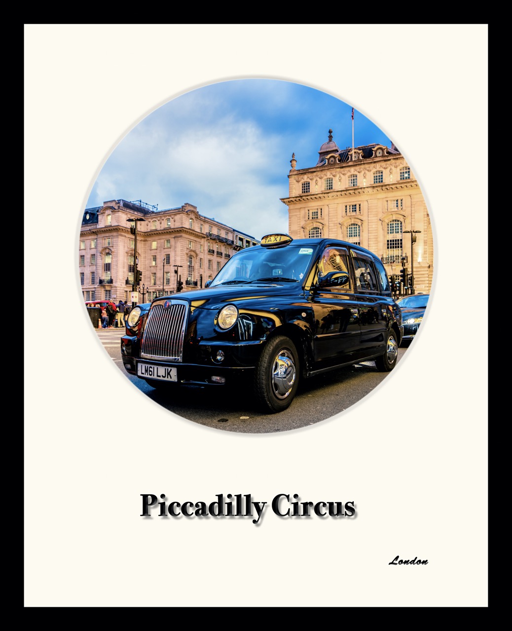Motiv Piccadilly Circus mit London-Cab