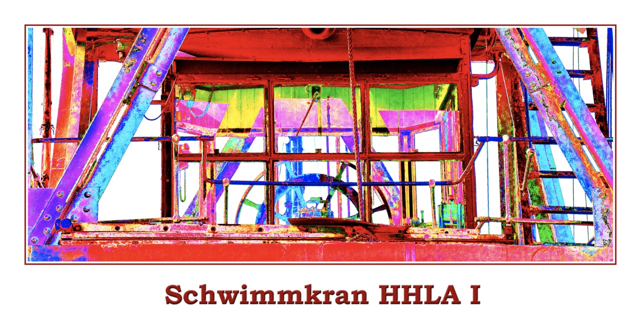 Motiv Schwimmkran HHLA I, Ruderhaus mit Schrift