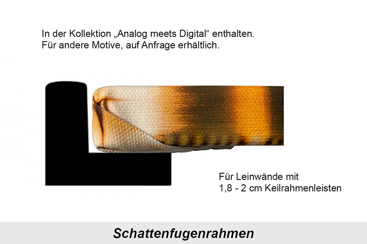 Motiv Leinwand Schattenfugenrahmen Schnitt